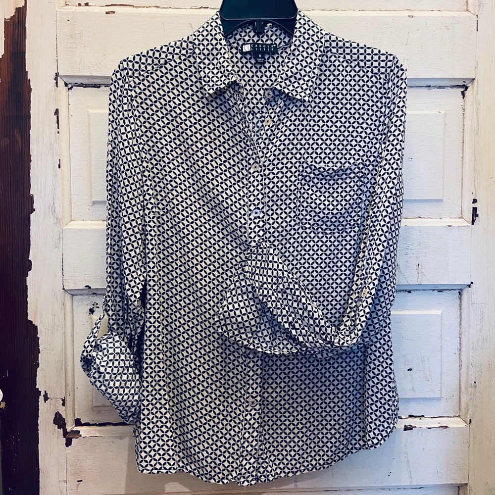 Carole Little L/S Geometric Print Blouse
